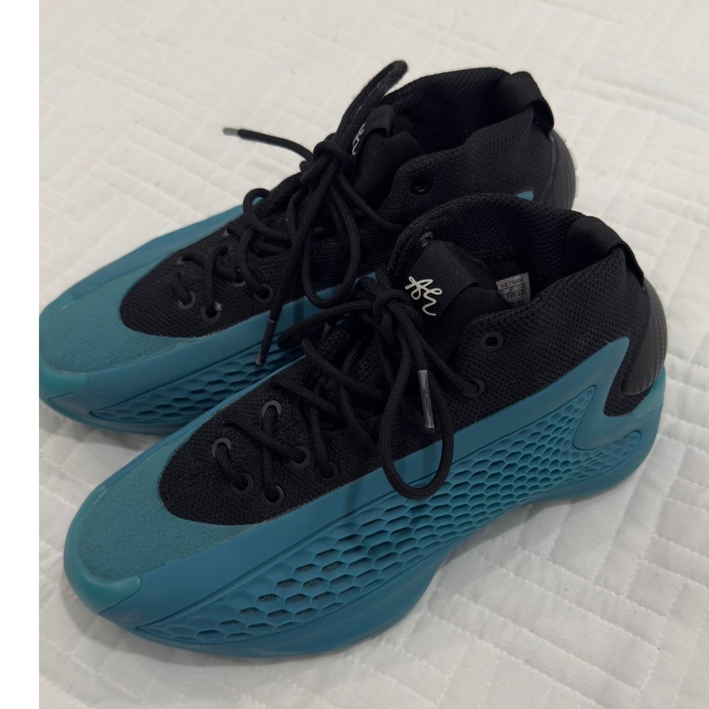 Adidas AE 1 New Wave Anthony Edwards Teal Black Basketball Shoes IF1884 Size 4